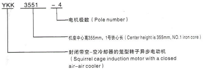 YKK系列(H355-1000)高压Y4504-6三相异步电机西安泰富西玛电机型号说明